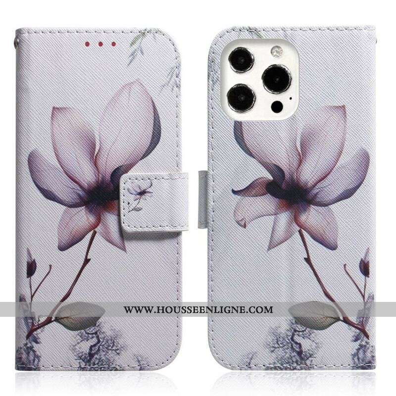 Housse iPhone 13 Pro Max Fleur Vieux Rose