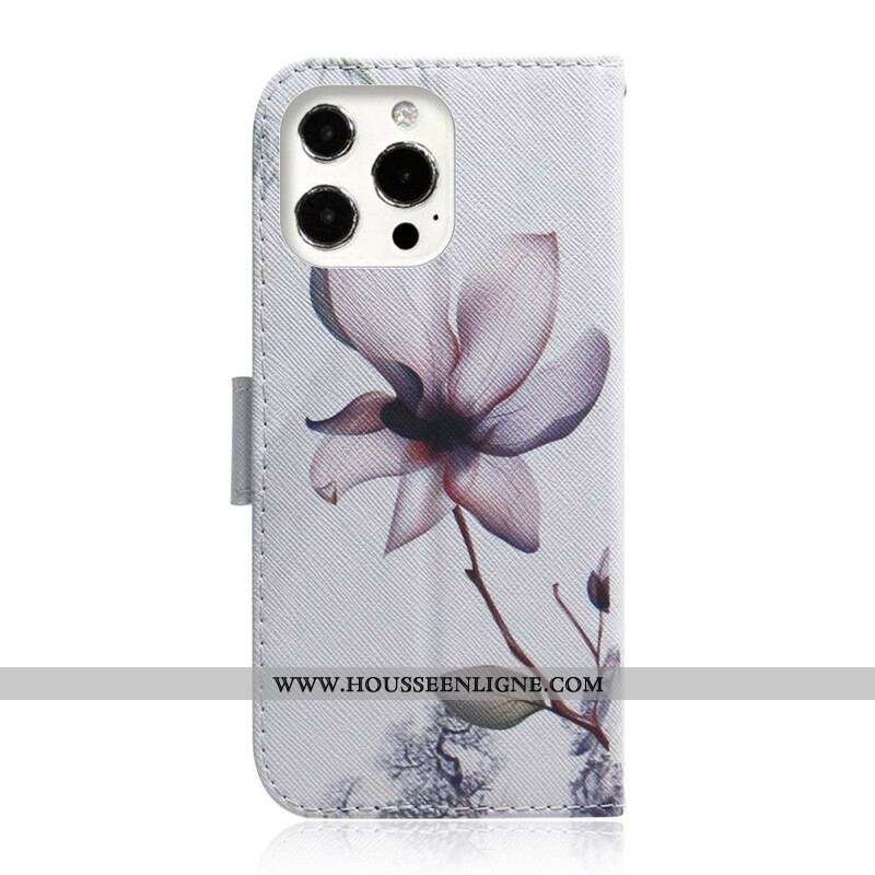 Housse iPhone 13 Pro Max Fleur Vieux Rose