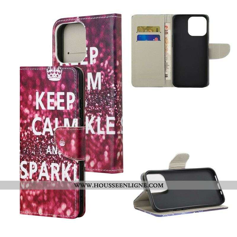 Housse iPhone 13 Pro Max Keep Calm and Sparkle