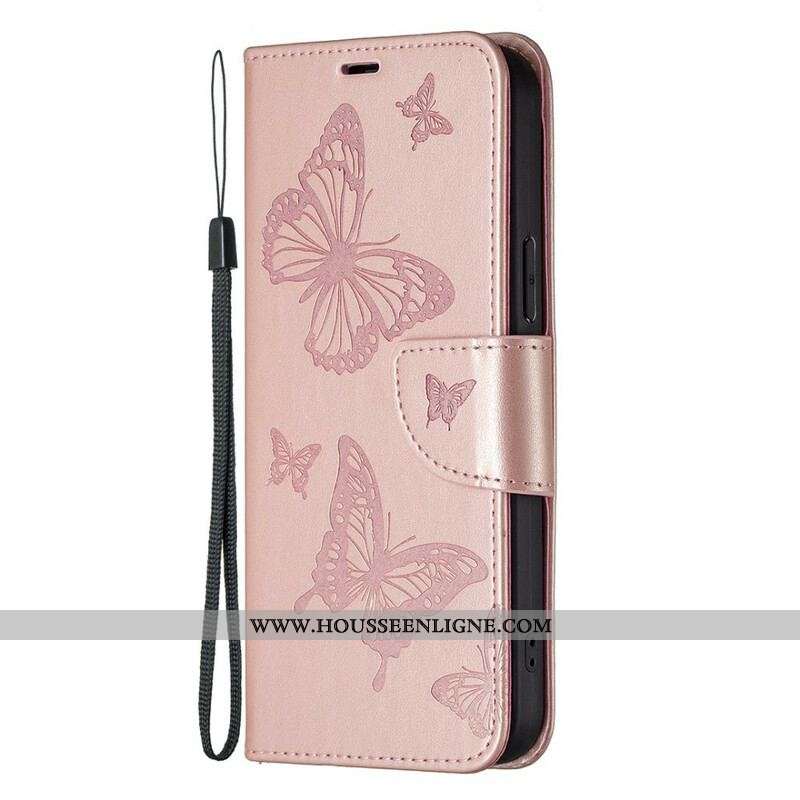 Housse iPhone 13 Pro Max Papillons et Rabat Oblique