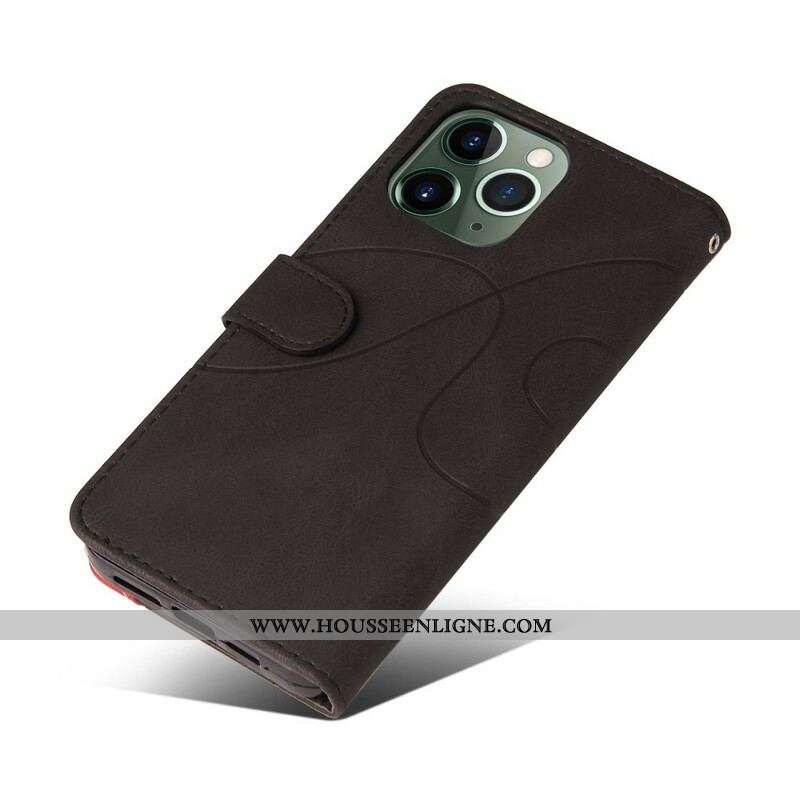 Housse iPhone 13 Pro Max Simili Cuir Bicolore Signature