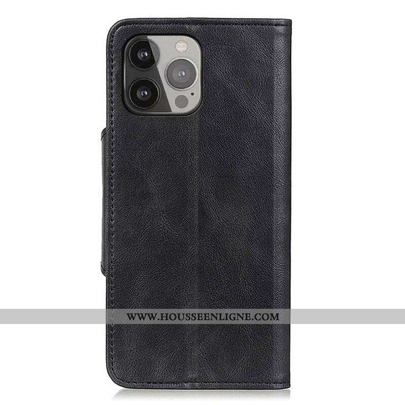 Housse iPhone 13 Pro Max Simili Cuir Bouton