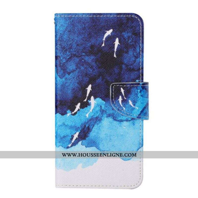 Housse iPhone 13 Pro Mer avec lanière