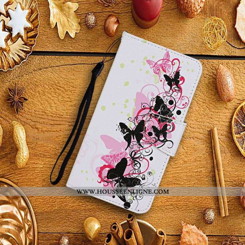 Housse iPhone 13 Pro Papillons Magistraux avec Lanière