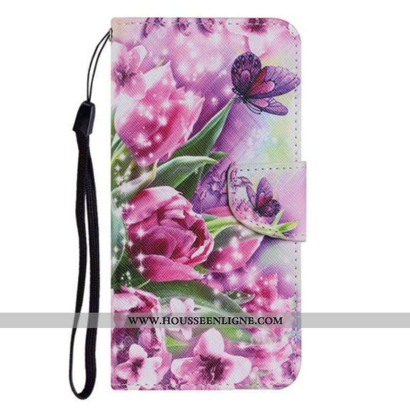 Housse iPhone 13 Pro Papillons et Tulipes