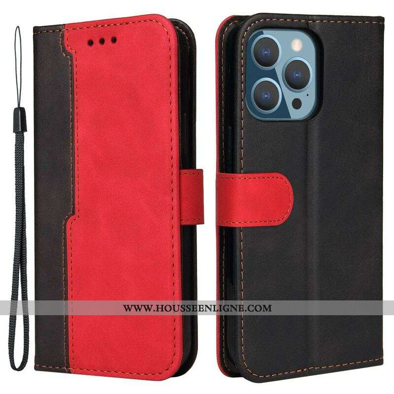 Housse iPhone 13 Pro Simili Cuir Bicolore