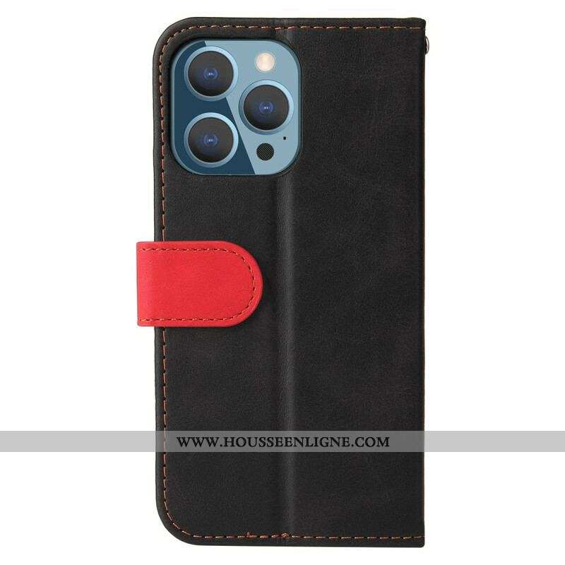 Housse iPhone 13 Pro Simili Cuir Bicolore