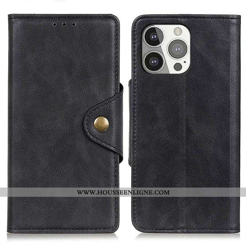 Housse iPhone 13 Pro Simili Cuir Bouton