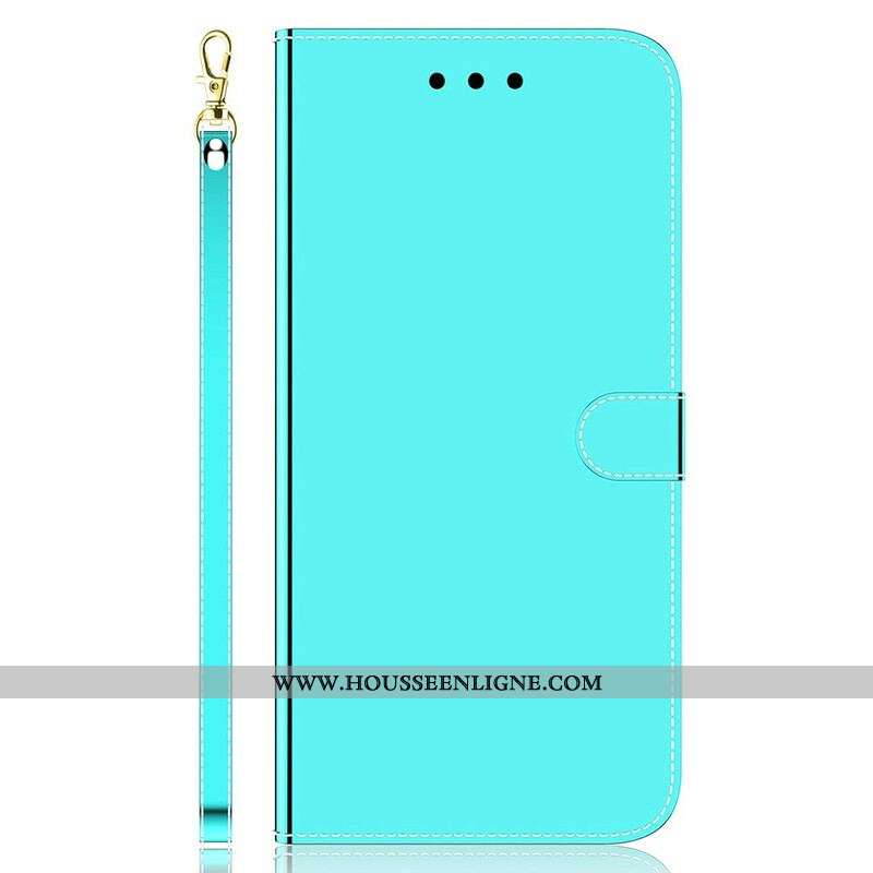 Housse iPhone 13 Pro Simili Cuir Couverture Miroir
