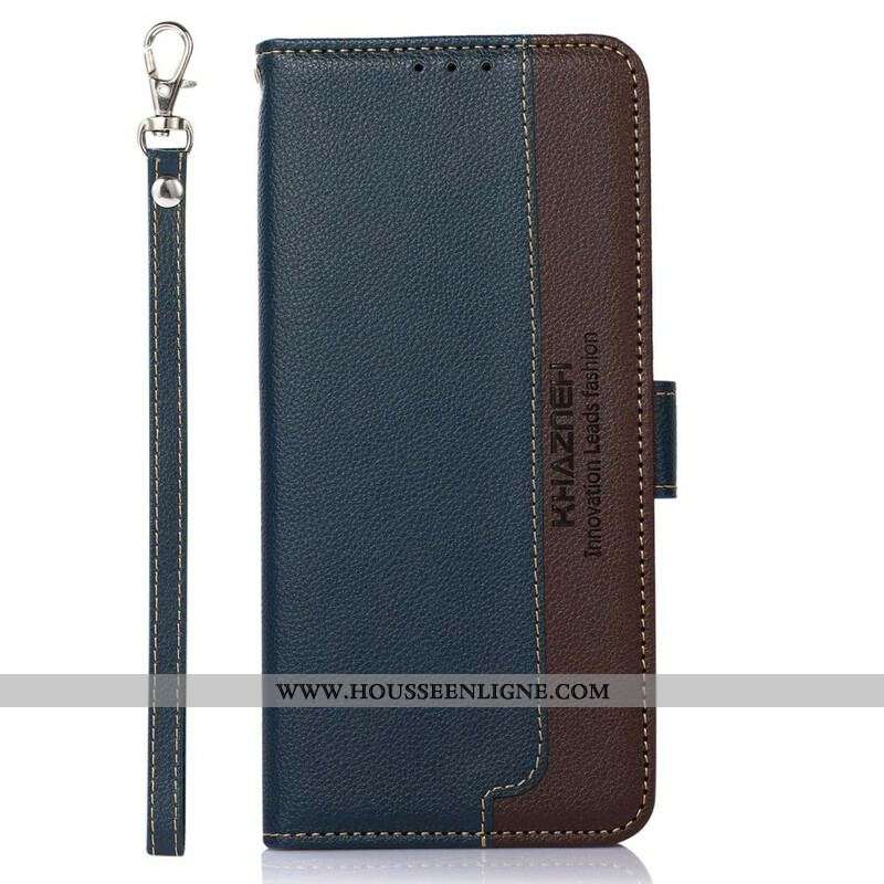 Housse iPhone 13 Pro Style Litchi RFID KHAZNEH