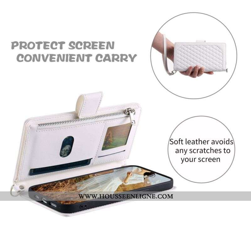 Housse iPhone 13 Pro Style Matelassé avec Bandoulière