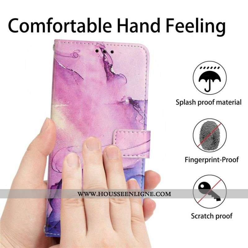 Housse iPhone 14 Marbre à Lanière