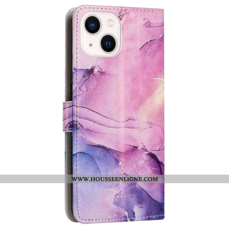 Housse iPhone 14 Marbre à Lanière