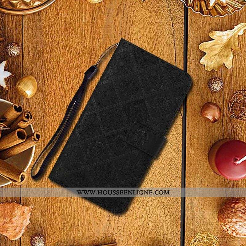Housse iPhone 14 Motif Tapisserie à Lanière