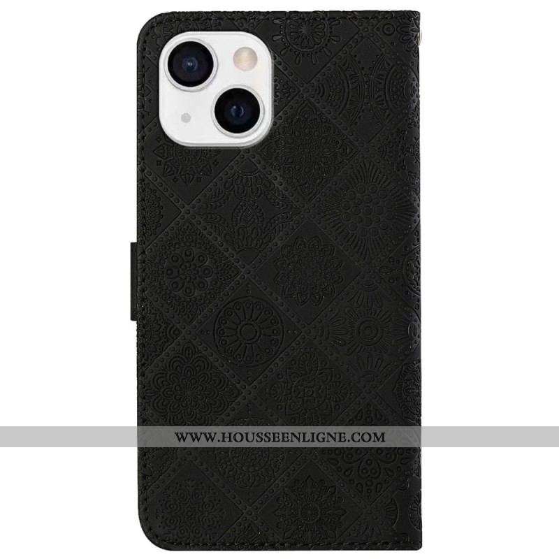 Housse iPhone 14 Motif Tapisserie à Lanière