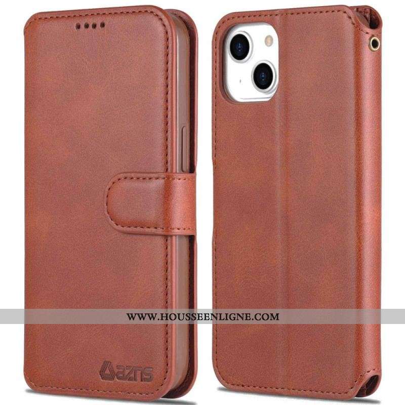 Housse iPhone 14 Plus AZNS Classique Effet Cuir