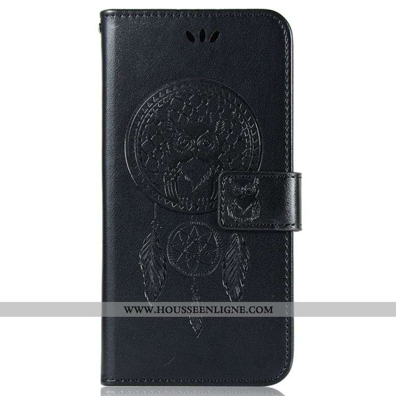 Housse iPhone 14 Plus Attrape Rêves Hibou à Lanière