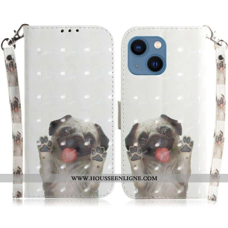 Housse iPhone 14 Plus Chien à Lanière