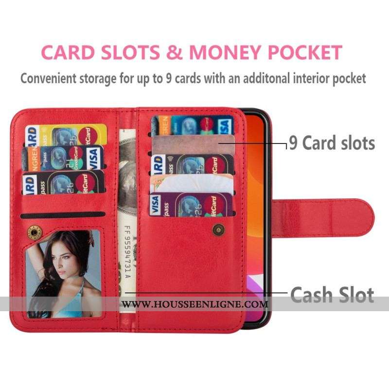 Housse iPhone 14 Plus Coque Détachable 9 Porte-Cartes