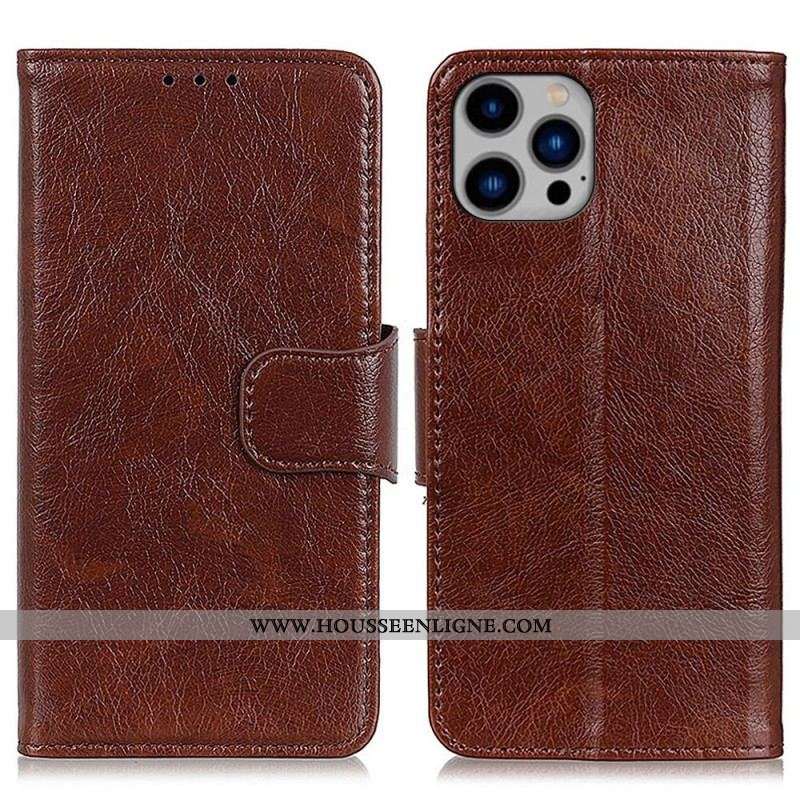Housse iPhone 14 Plus Cuir Nappa Fendu