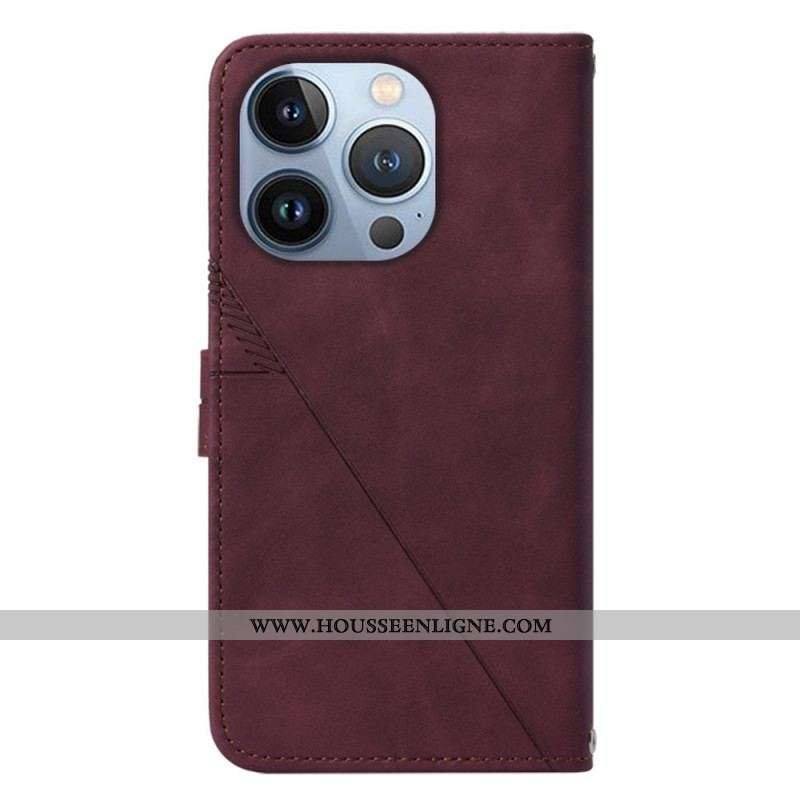 Housse iPhone 14 Plus Effet Cuir Pyramide