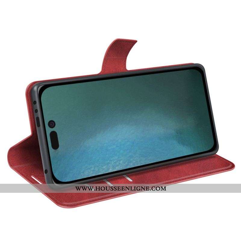 Housse iPhone 14 Plus Effet Cuir Slim Extrême