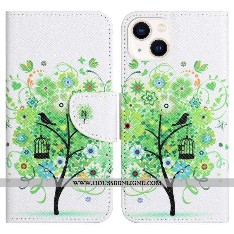 Housse iPhone 14 Plus Feuillage Vert