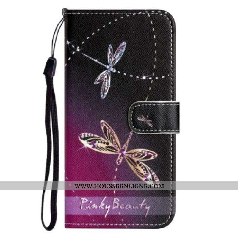 Housse iPhone 14 Plus Libellules à Lanière