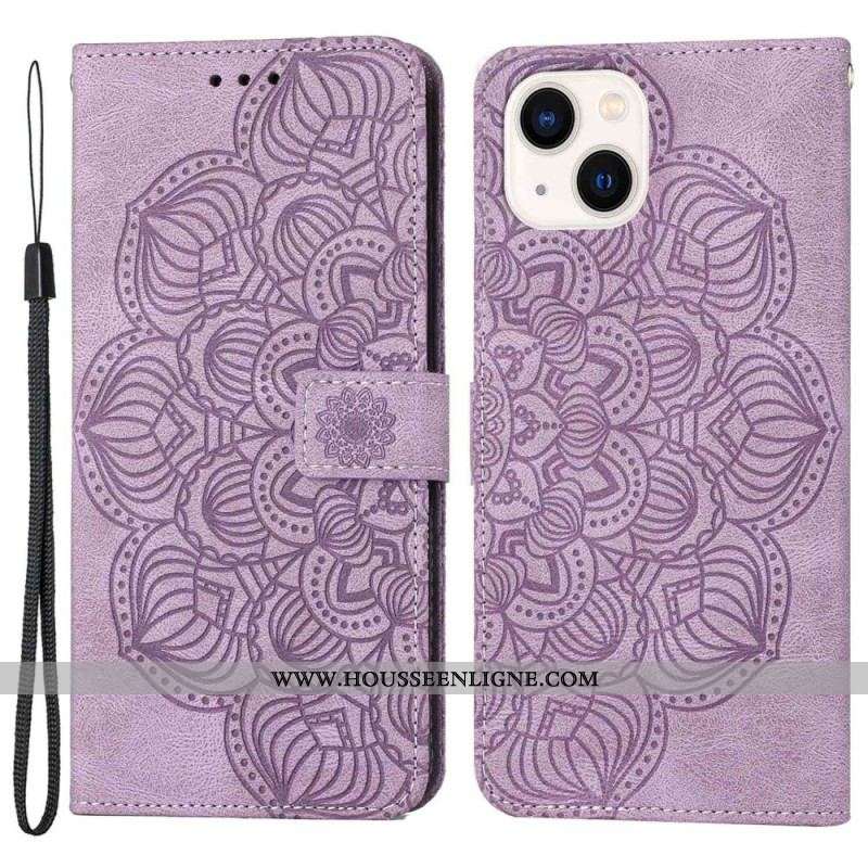 Housse iPhone 14 Plus Mandala avec Lanière