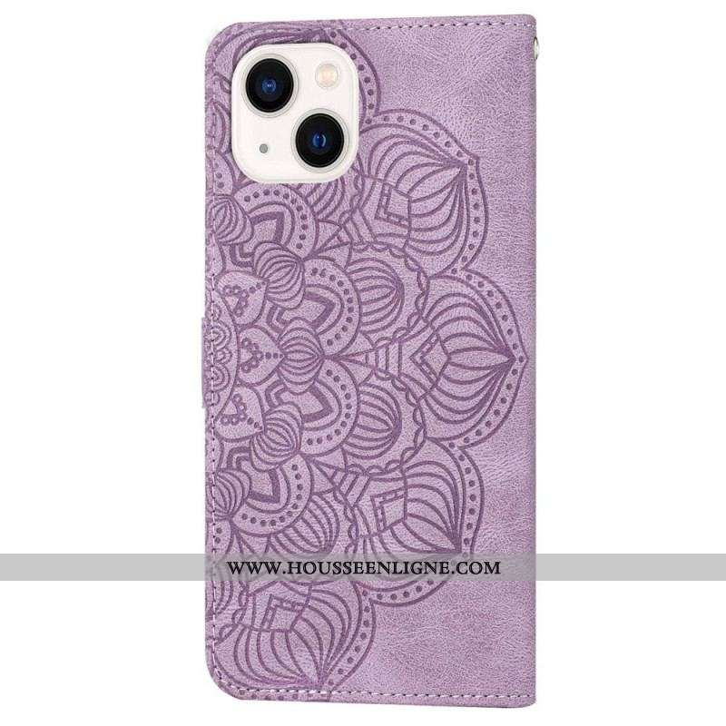 Housse iPhone 14 Plus Mandala avec Lanière
