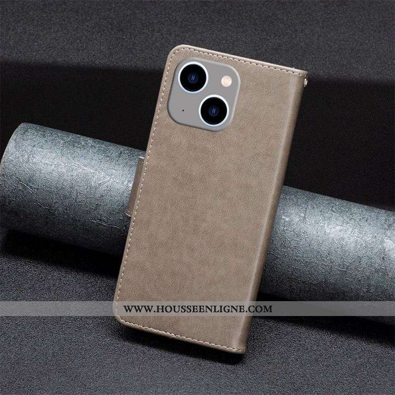 Housse iPhone 14 Plus Papillons Imprimés à Lanière