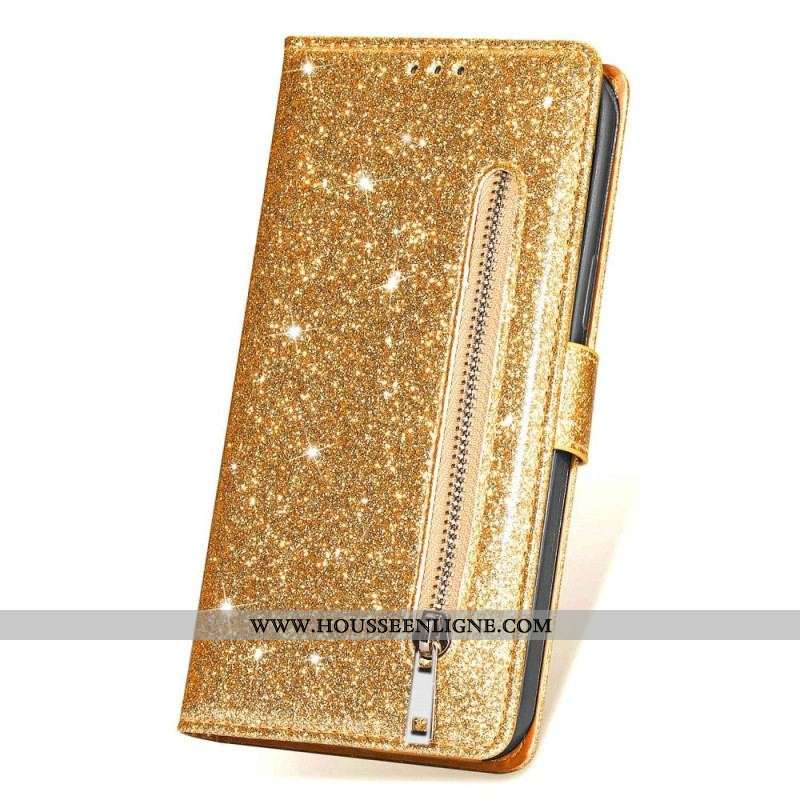 Housse iPhone 14 Plus Porte-Monnaie Paillettes