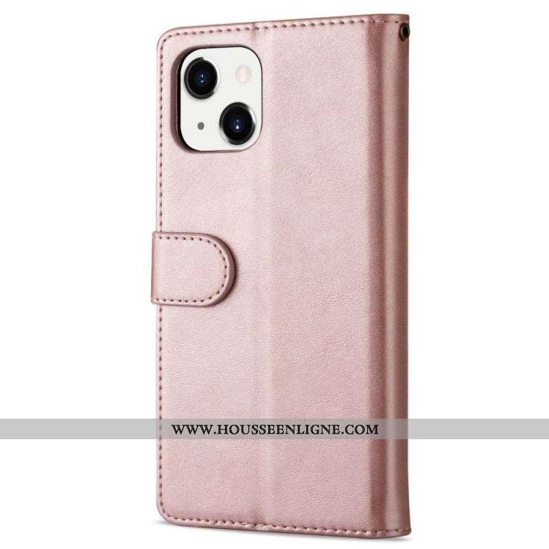 Housse iPhone 14 Plus Porte-Monnaie avec Lanière