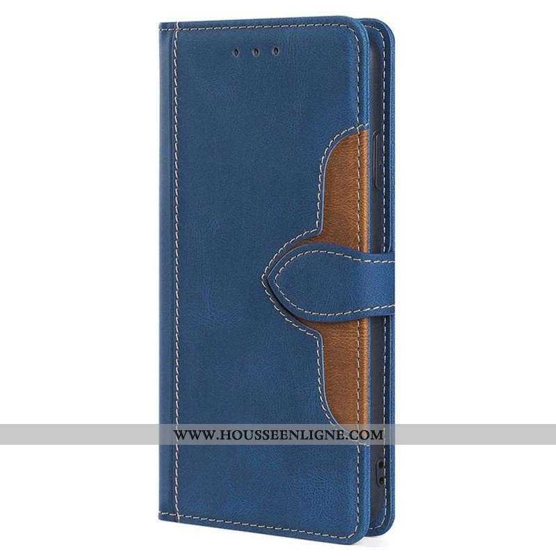 Housse iPhone 14 Plus Simili Cuir Bicolore Stylish