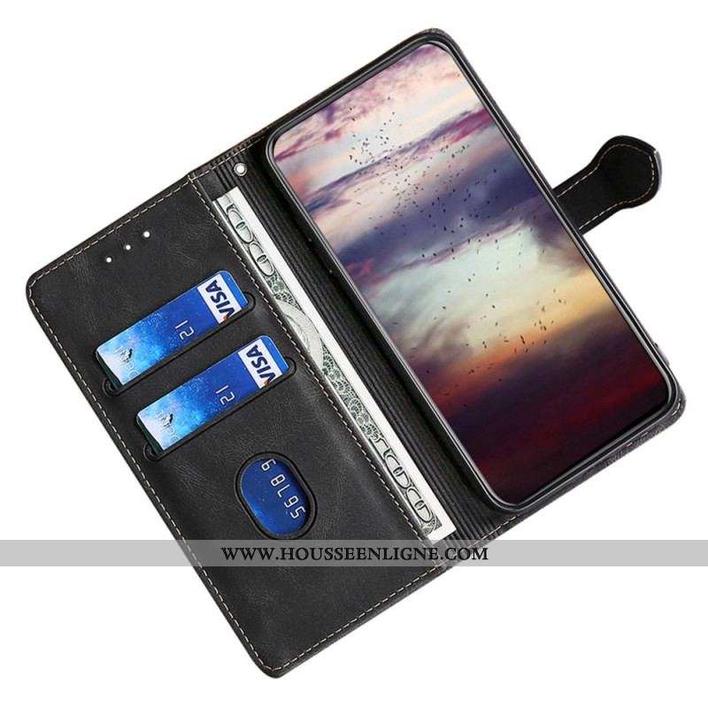 Housse iPhone 14 Plus Simili Cuir Bicolore Stylish
