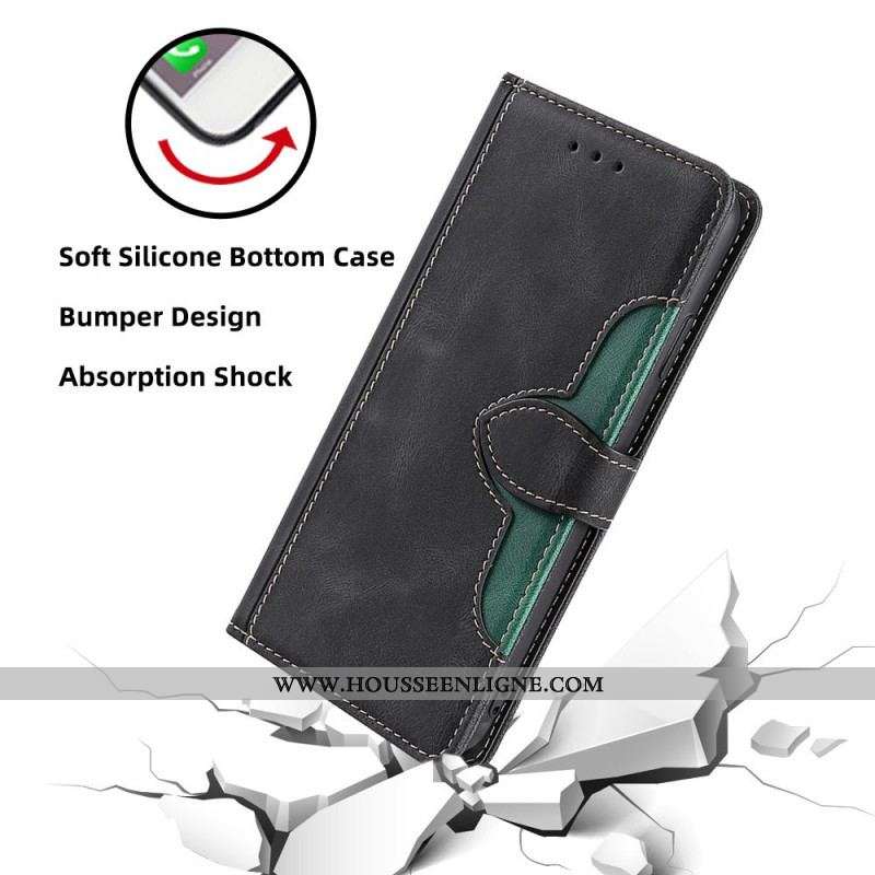 Housse iPhone 14 Plus Simili Cuir Bicolore Stylish