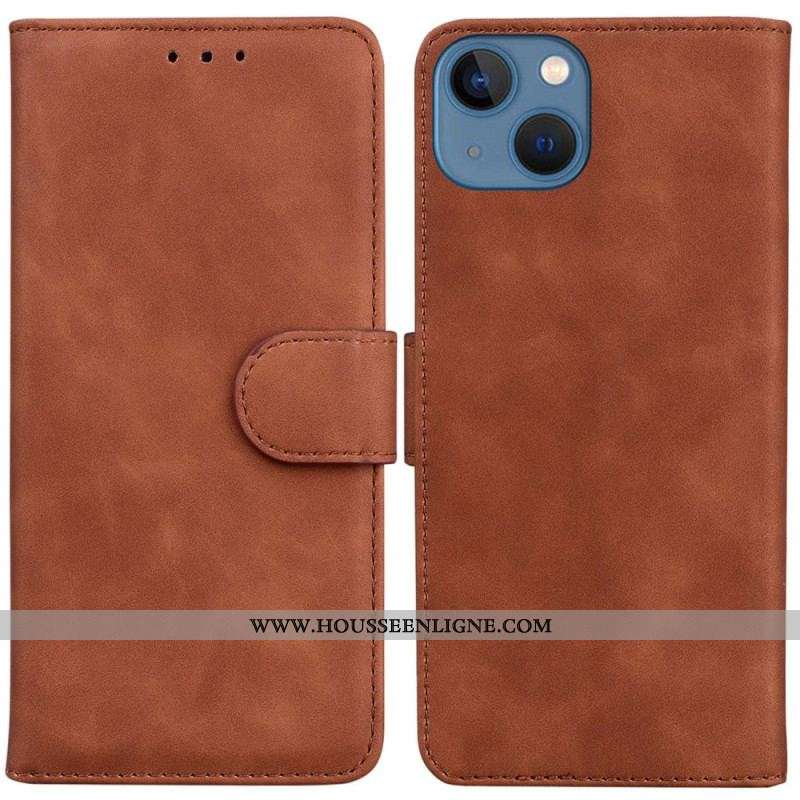 Housse iPhone 14 Plus Style Cuir Couture