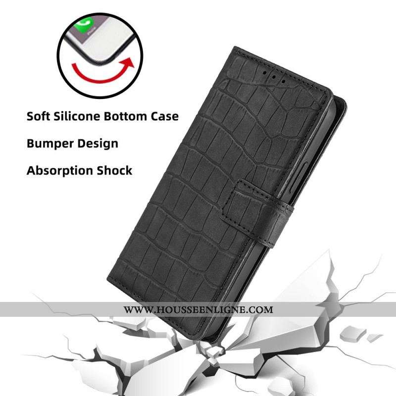 Housse iPhone 14 Plus Style Peau de Crocodile