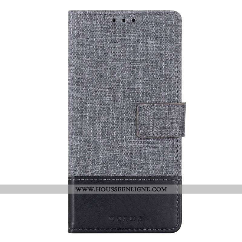 Housse iPhone 14 Plus Tissu et Effet Cuir MUXMA