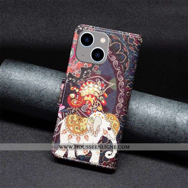 Housse iPhone 14 Plus Éléphant Tribal