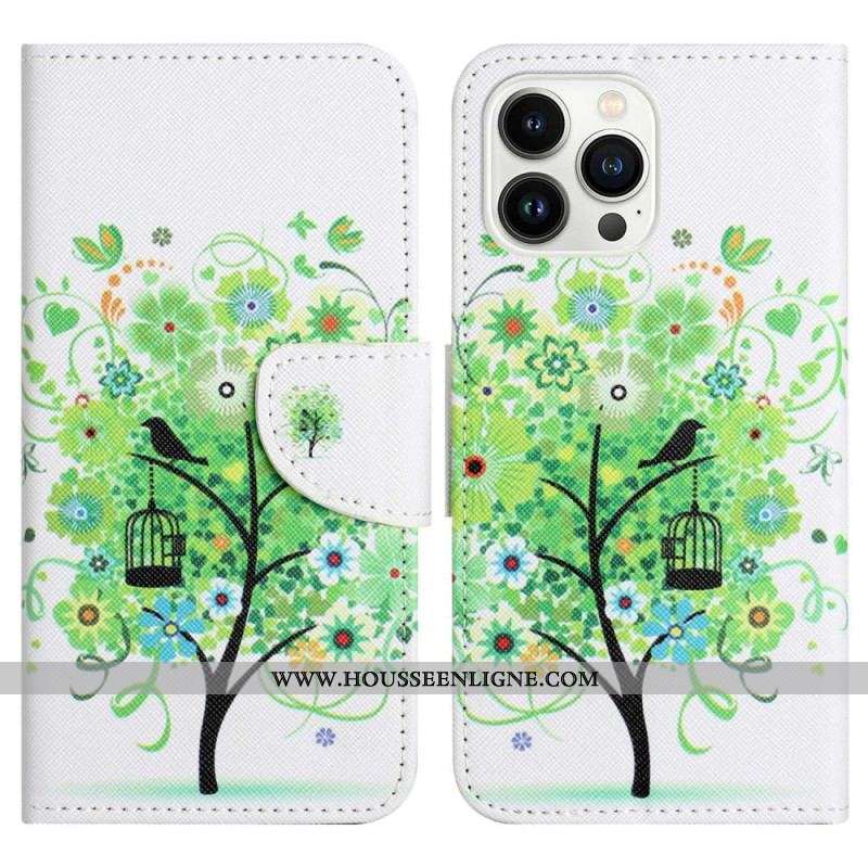 Housse iPhone 14 Pro Arbre Vert