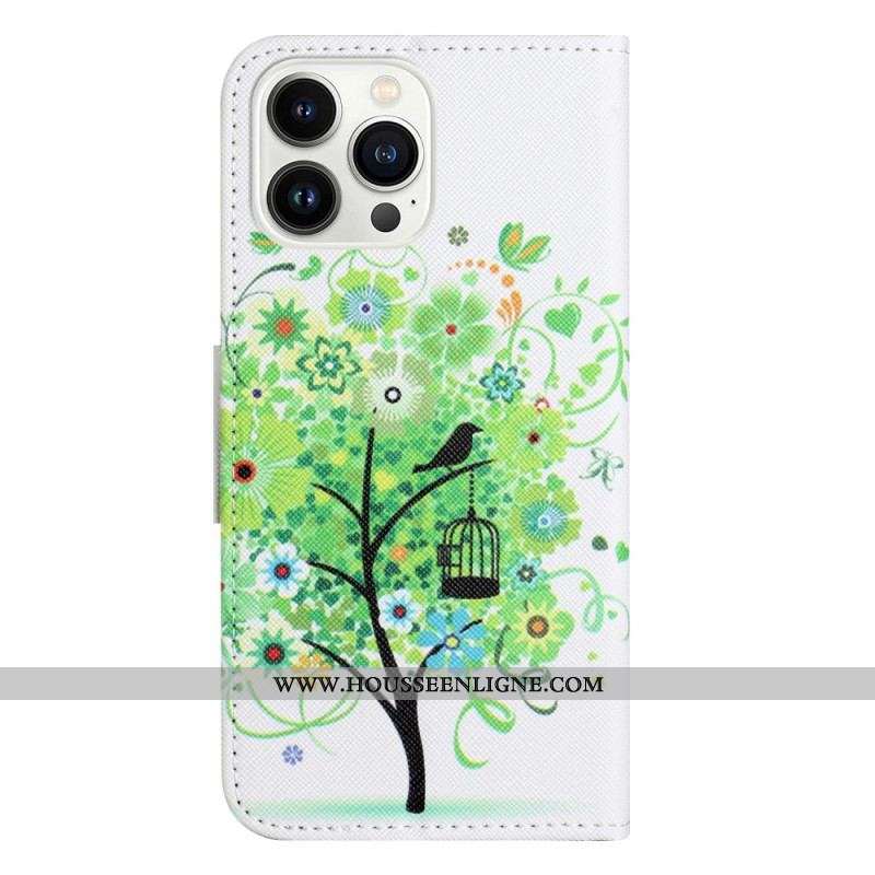 Housse iPhone 14 Pro Arbre Vert