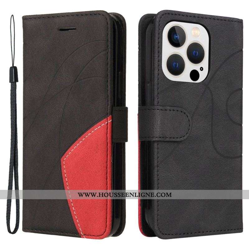 Housse iPhone 14 Pro Bicolore à Lanière