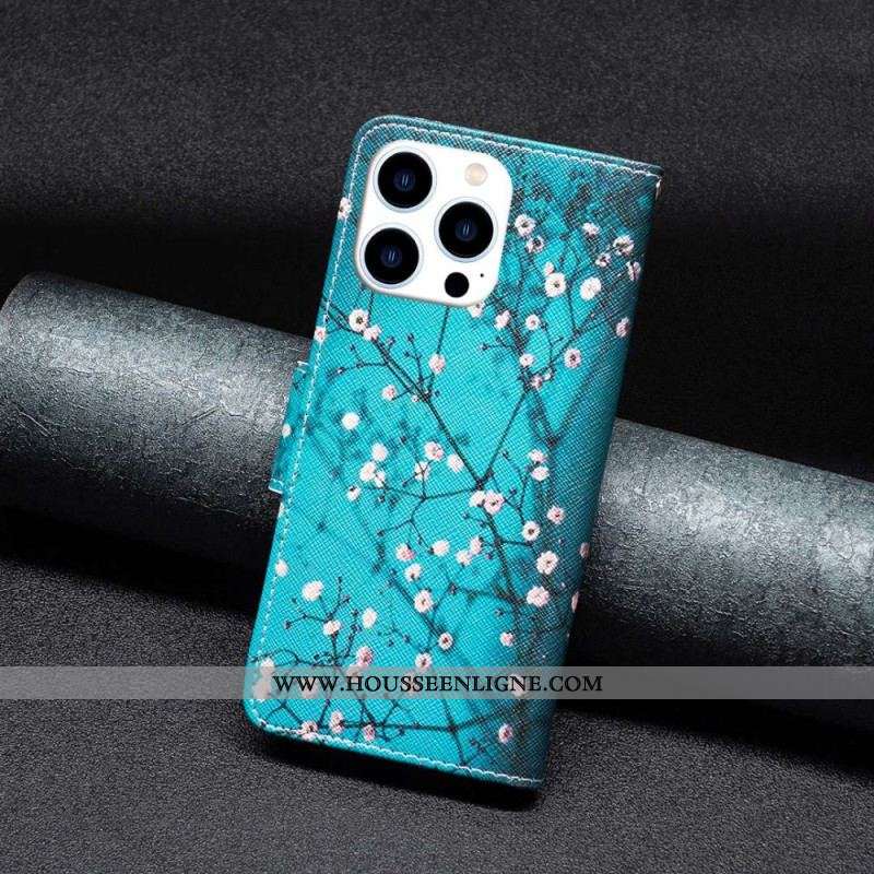 Housse iPhone 14 Pro Branches Fleuries