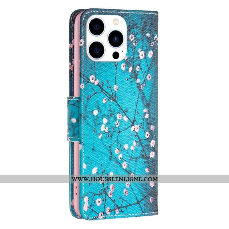 Housse iPhone 14 Pro Branches Fleuries