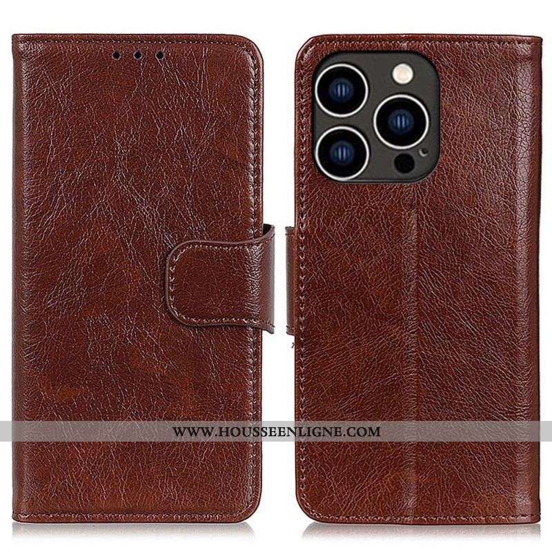 Housse iPhone 14 Pro Cuir Nappa Fendu