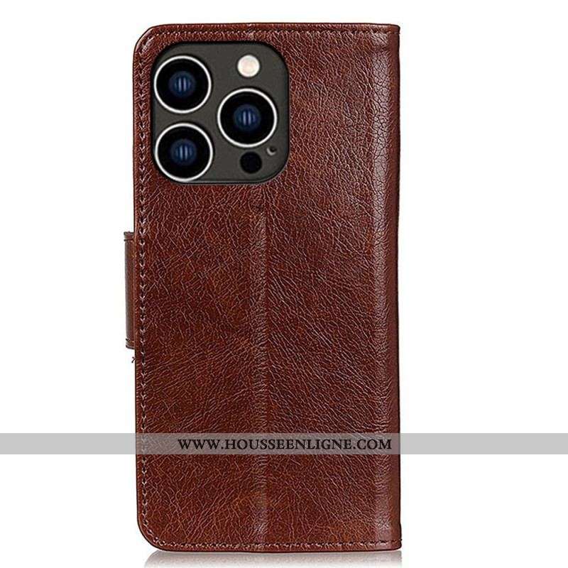 Housse iPhone 14 Pro Cuir Nappa Fendu