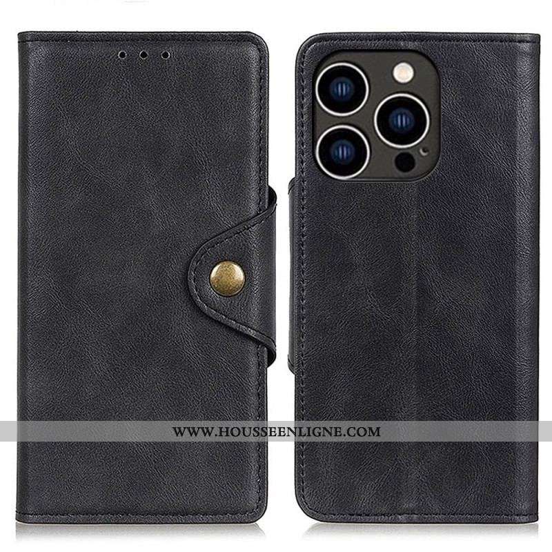 Housse iPhone 14 Pro Fermoir Bouton Magnétique