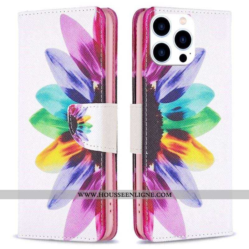 Housse iPhone 14 Pro Fleur Aquarelle