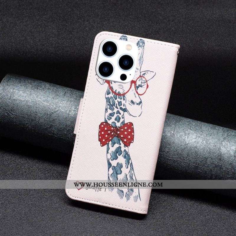 Housse iPhone 14 Pro Girafe Intello